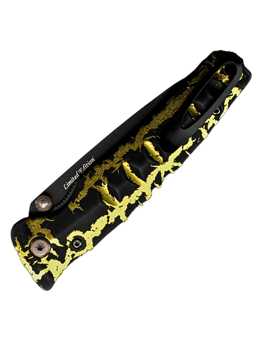 MCUSTA - MC004-019 - Couteau pliant Série limitée fusion - Jaune et Noir - Coutellerie Marcin