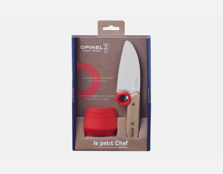 Opinel Le Petit Chef couteau enfant avec guide de coupe.
