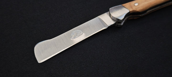 Couteau greffoir 6 cm acier inoxydable – Manche en teck