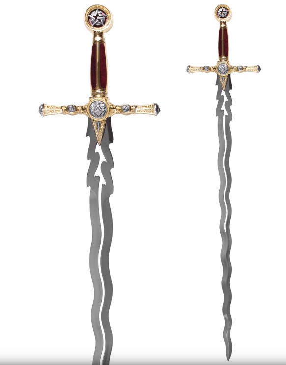 Épée Maître Franc-Maçon Marto Tolède 106 cm en acier inoxydable