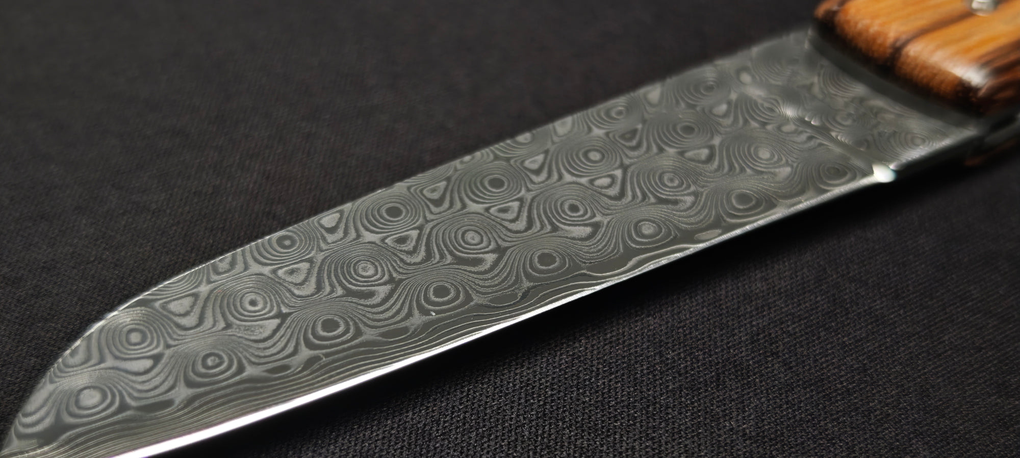Détail de la lame damas du Perceval L08.
