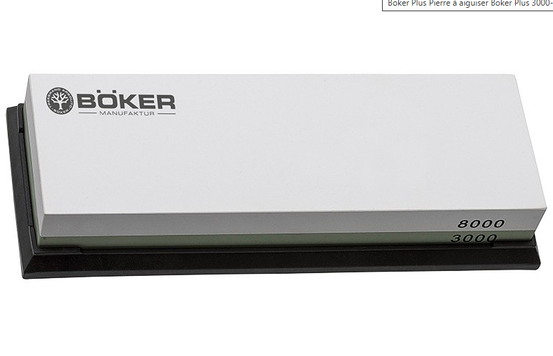Pierre à aiguiser Böker Plus 3000/8000 avec socle – 09BO197
