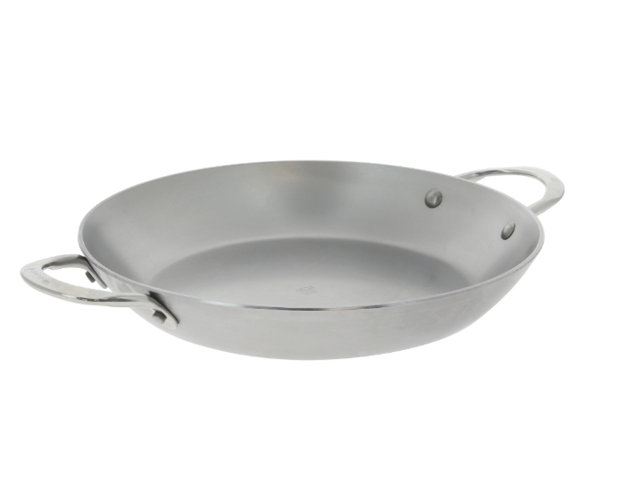 De Buyer 565228 Poêle ronde en acier MINERAL B à 2 anses – tous feux dont induction