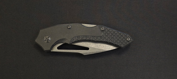 PUMA TEC One-Hand Knife « Curved » – Lame Stonewash & G10 Noir / Ref : 315913
