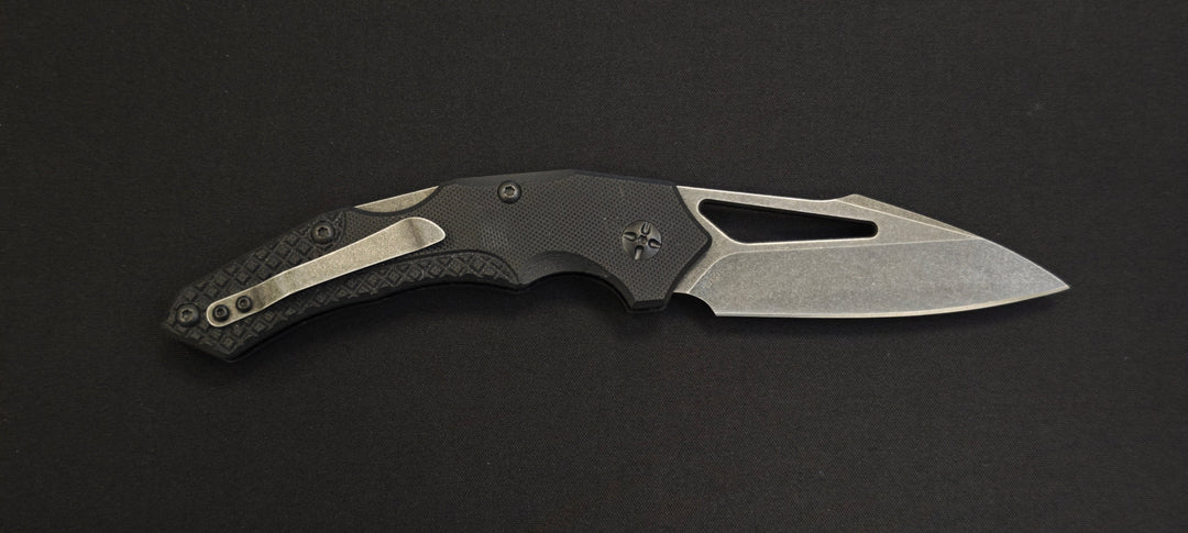 PUMA TEC One-Hand Knife « Curved » – Lame Stonewash & G10 Noir / Ref : 315913
