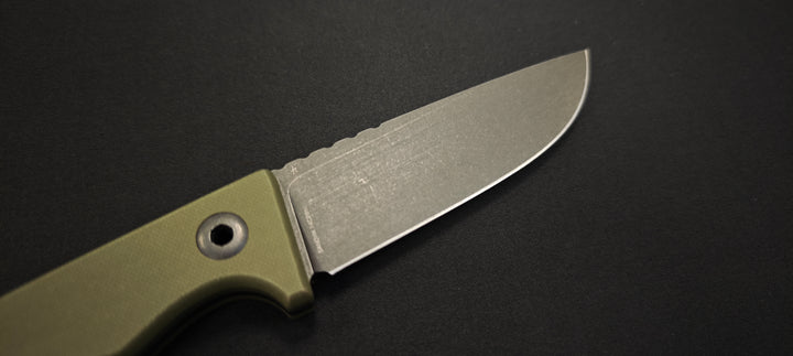 Schnitzel TRI OD : Couteau outdoor/buschcraft – Manche G10 kaki