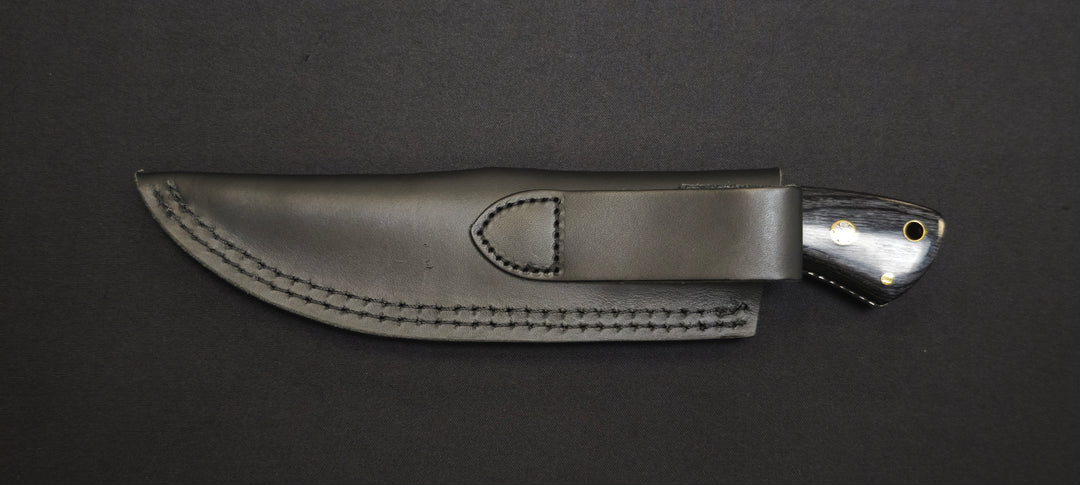 Couteau outdoor Hibben avec étui cuir à lame fixe