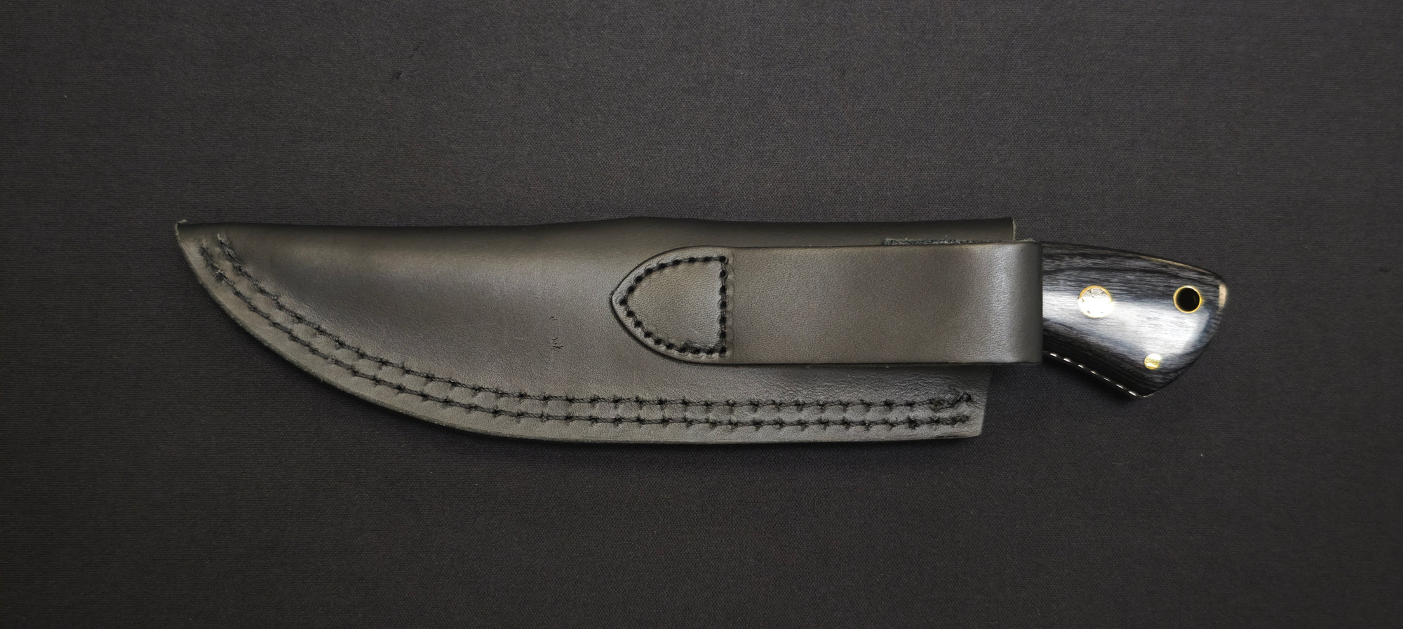 Couteau outdoor Hibben avec étui cuir à lame fixe