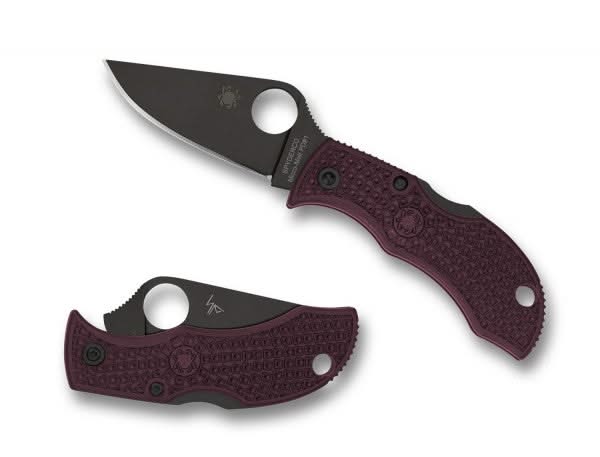 Spyderco Manbug Lightweight Burgundy Sprint Run – lame PD#1 avec revêtement TiCN noir