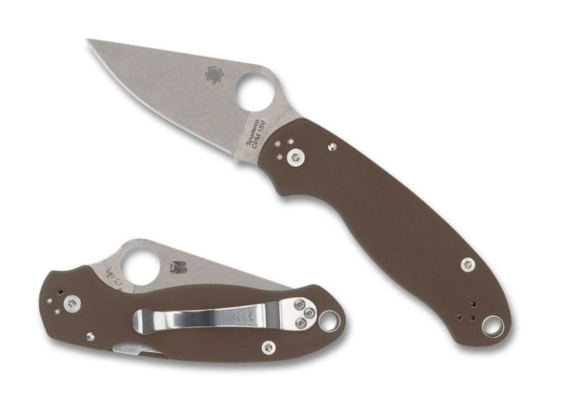 Spyderco C223GPBN15V Para 3 Brown G10, SPRINT 24 - Coutellerie Marcin