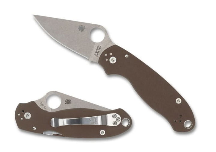 Spyderco C223GPBN15V Para 3 Brown G10, SPRINT 24 - Coutellerie Marcin