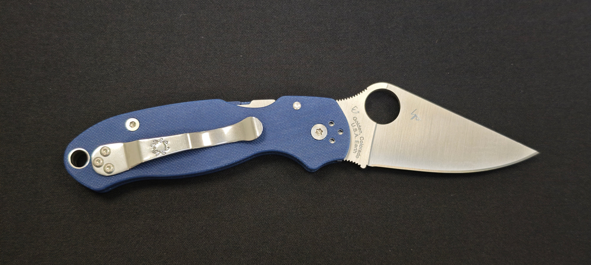 Spyderco C223GPCBL Para 3 Cobalt Blue G-10 – Couteau pliant CPM SPY27 de poche