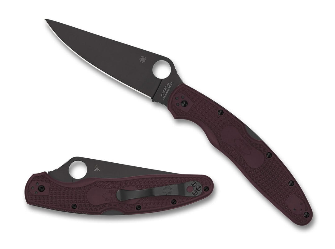 Spyderco C07BGBKP4 Police 4 Burgundy, Sprint 24 - Coutellerie Marcin