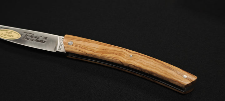 Couteau pliant Le Thiers par le Fidèle - Manche en bois d'olivier