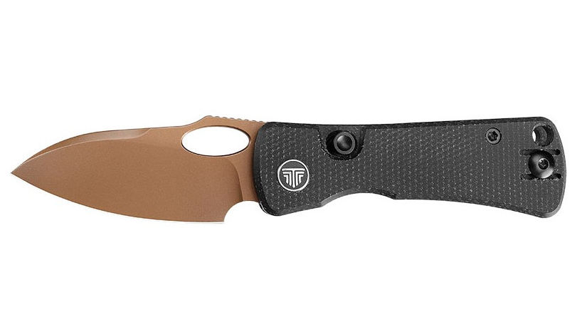 Trivisa Andromeda-BM couteau pliant EDC avec manche Micarta noir.