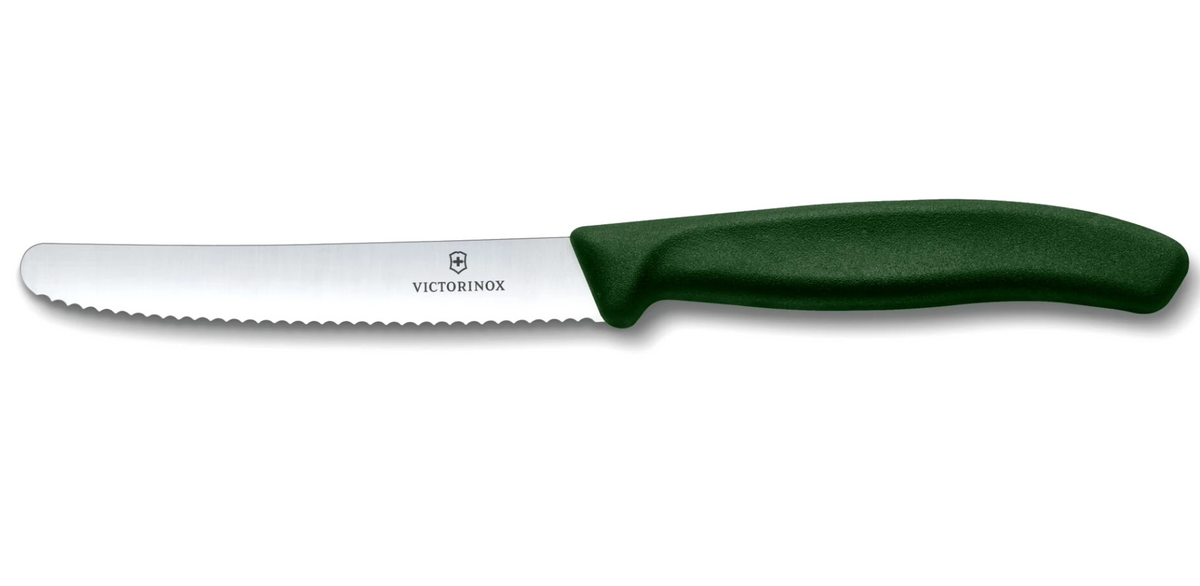 Couteau Victorinox Swiss Classic 6.7834.E5605 avec manche vert foncé.