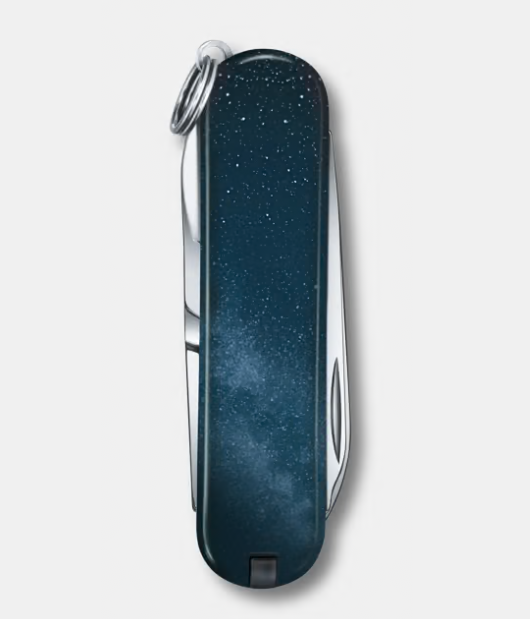 Couteau suisse Victorinox Aquarius avec manche bleu.
