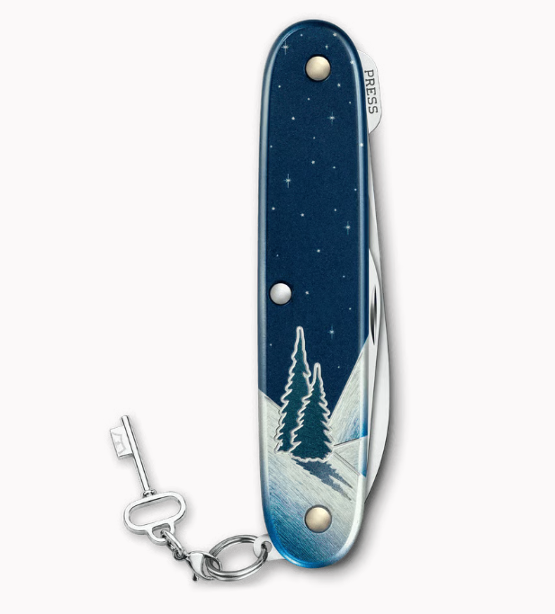 Détail des côtes en aluminium Alox du Victorinox Synergy Winter Magic.