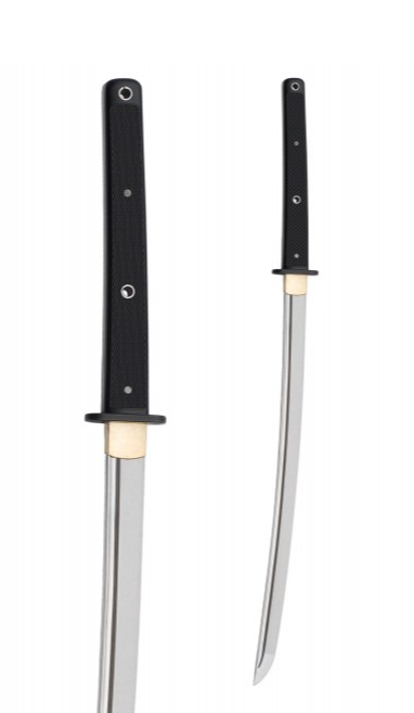 Wakizashi tactique Hanwei avec lame en acier carbone 5160.