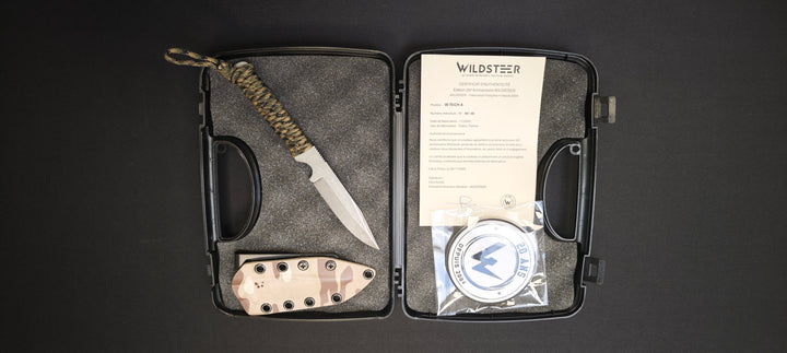 WILD TECH 4 – Couteau tactique SANDVIK 14C28N avec brise-vitre manche Paracorde & étui Kydex - 20ème anniversaire - Numéroté : 09/40