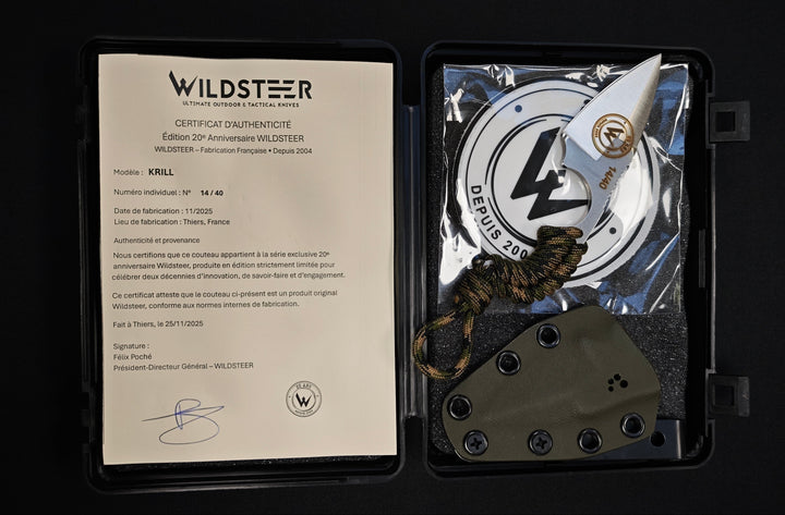 Wildsteer Krill – Édition Limitée 20ᵉ Anniversaire - Lame Brossée - Numéro : 14/40