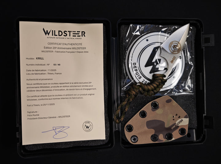 Wildsteer Krill – Édition Limitée 20ᵉ Anniversaire - Lame Brossée - Numéro : 03/40
