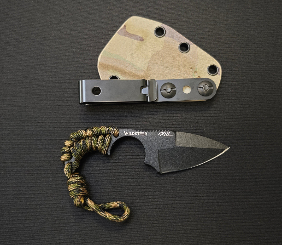 Wildsteer KRILL — couteau fixe 11,5 cm, lame 5 cm, acier 14C28N - Edition 20ème anniversaire - Série 21/40