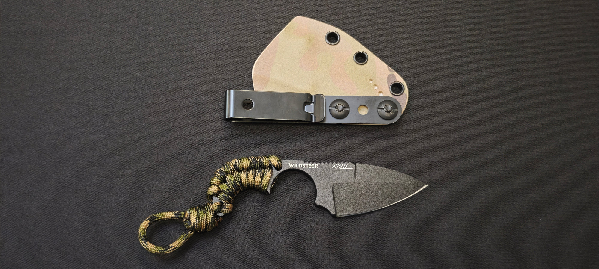 Wildsteer KRILL — couteau fixe 11,5 cm, lame 5 cm, acier 14C28N - Edition 20ème anniversaire - Série 03/40