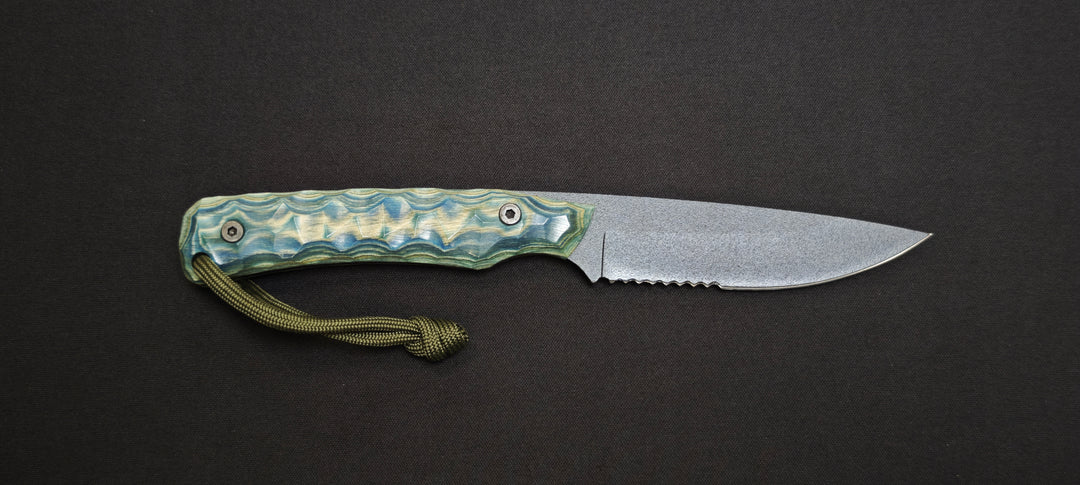 Manche en Pakkawood toxifié bleu artisanalement