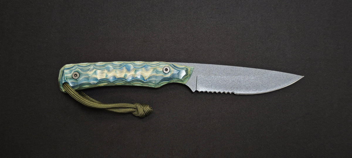 Manche en Pakkawood toxifié bleu artisanalement