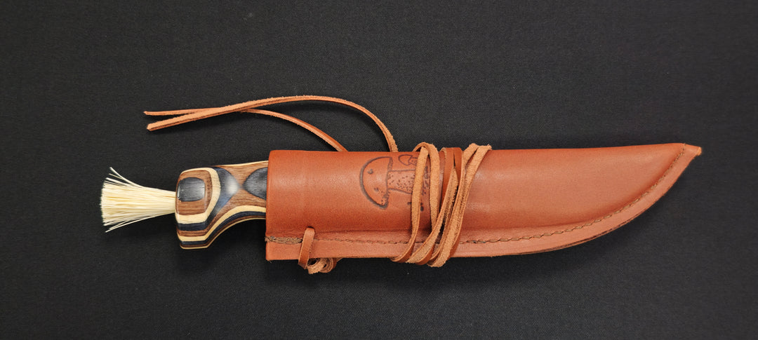 Couteau à champignons Wood Jewel Zebra 92Z – lame inox & manche zebrawood