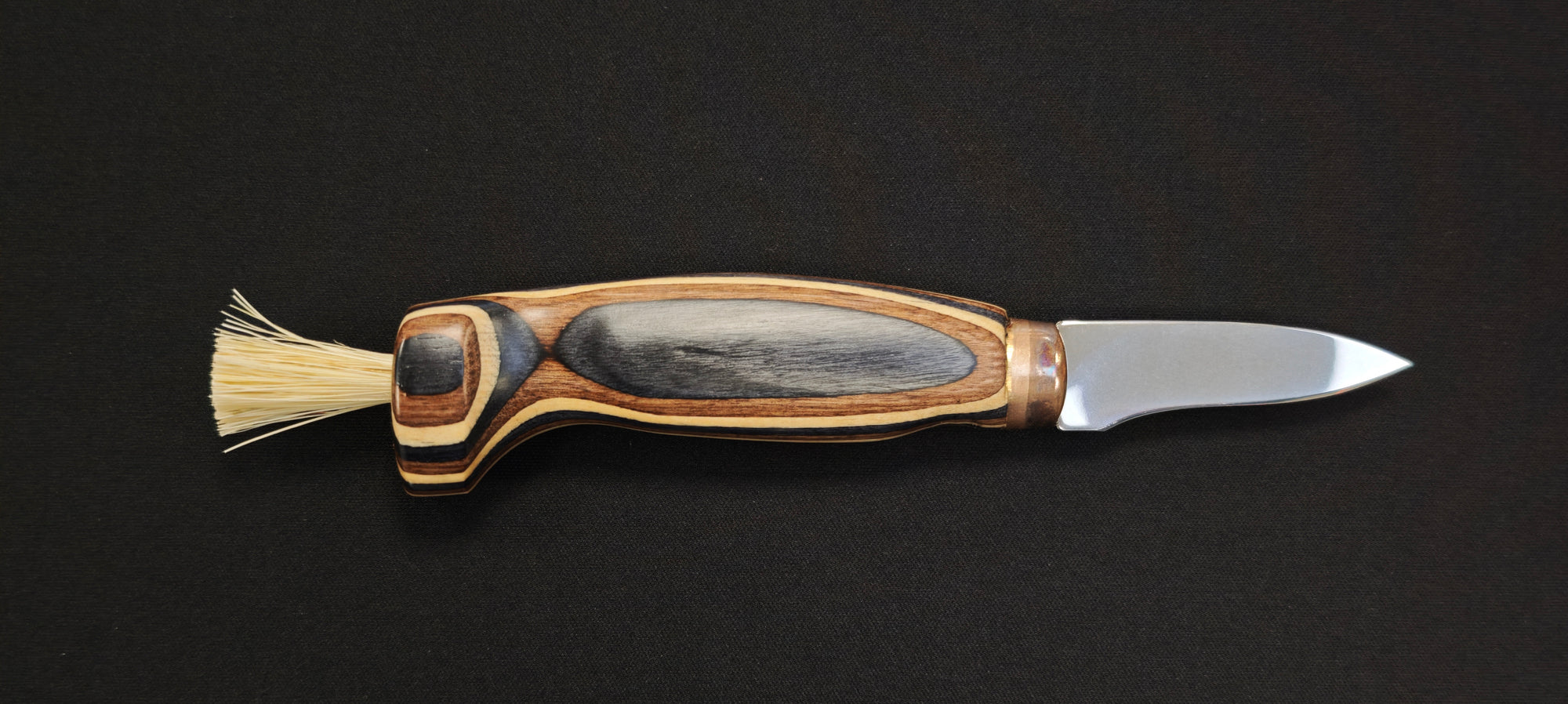 Couteau à champignons Wood Jewel Zebra 92Z – lame inox & manche zebrawood