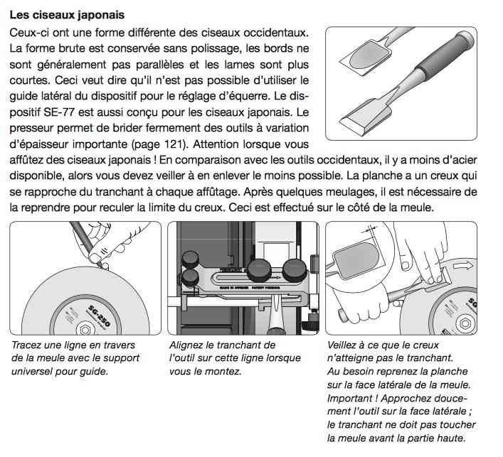 Tormek SE-77, dispositif pour tranchants droits jusqu’à 77 mm.