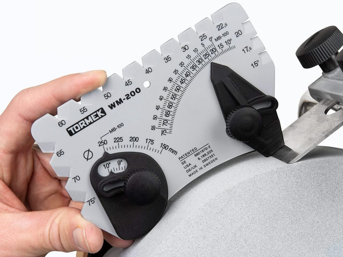 Tormek WM-200 AngleMaster, positionneur d’angle d’affûtage de 10° à 75°.