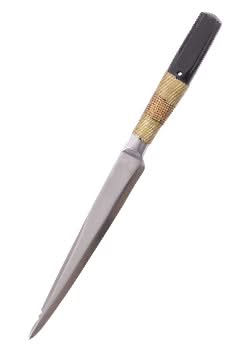 Couteau médiéval 0316329400 – Détail poignée corne et fil de laiton
