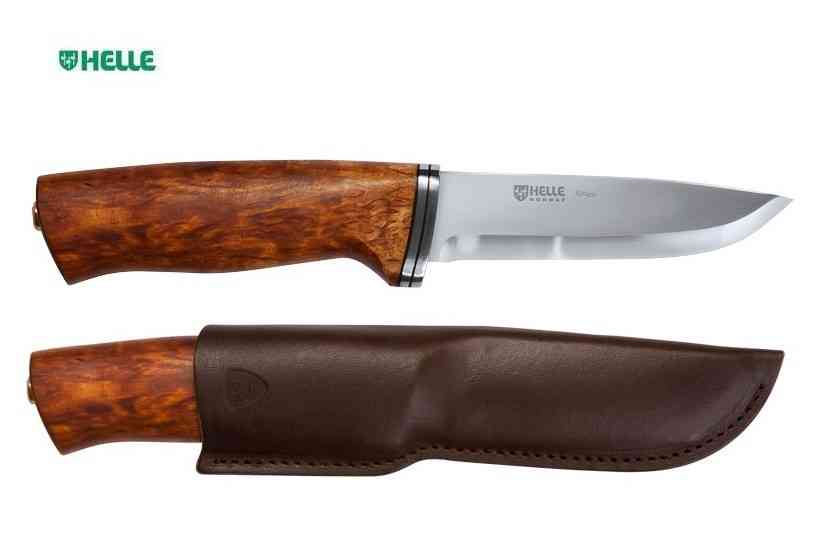 Helle Alden 76, couteau fixe à manche en bouleau madré