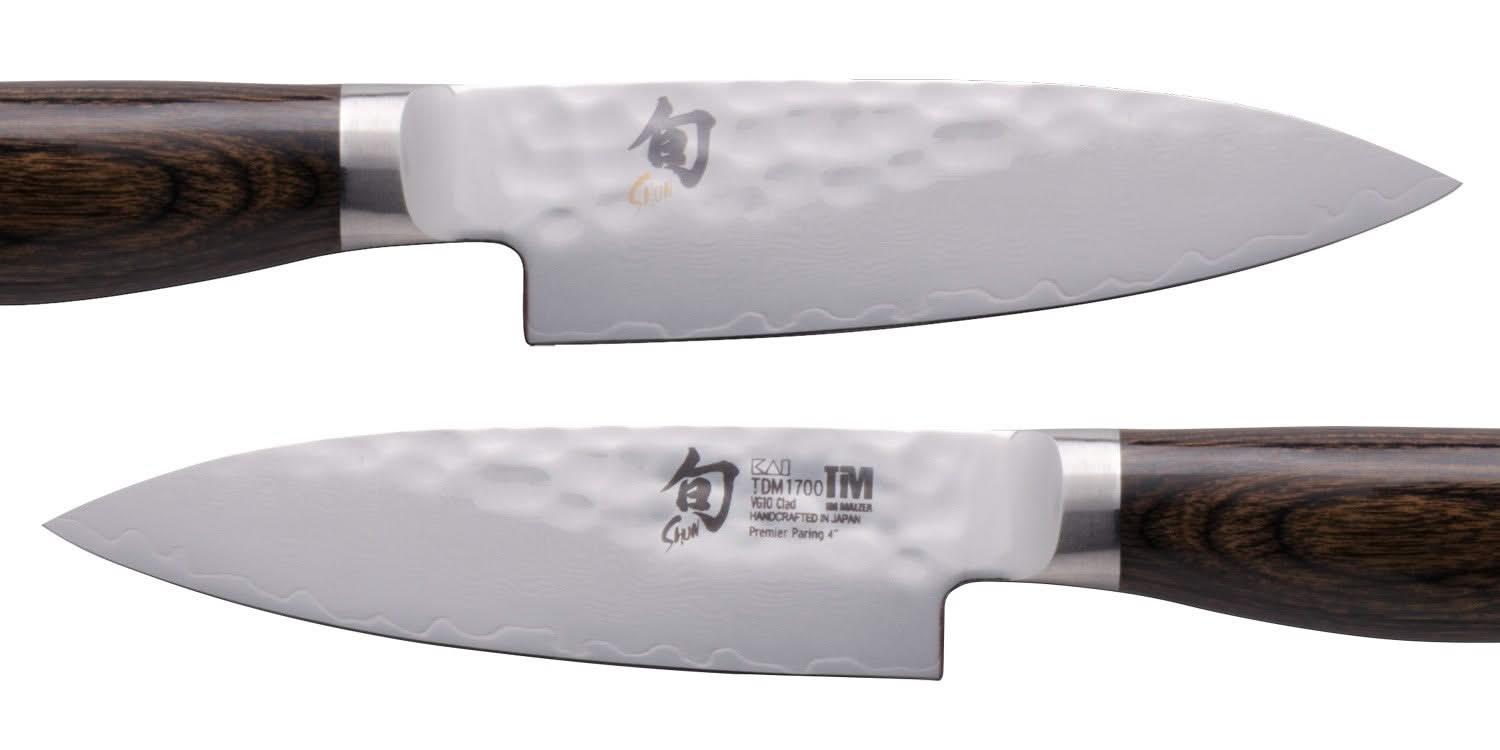 Kai TDM-1700, détail de la lame damassée martelée de 10 cm