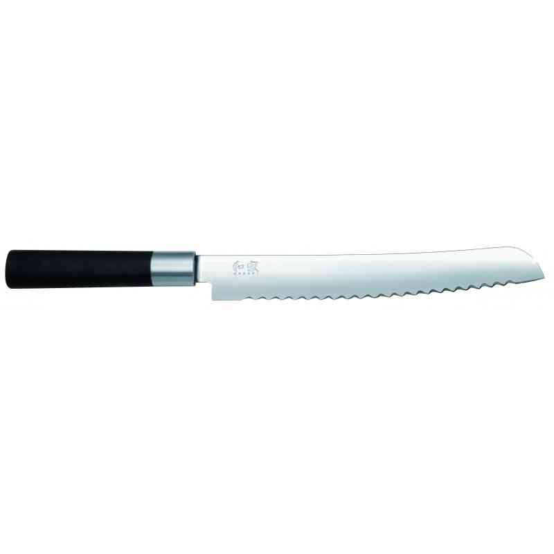 Couteau à pain KAI Wasabi Black 6723B, lame à dents inversées de 23 cm