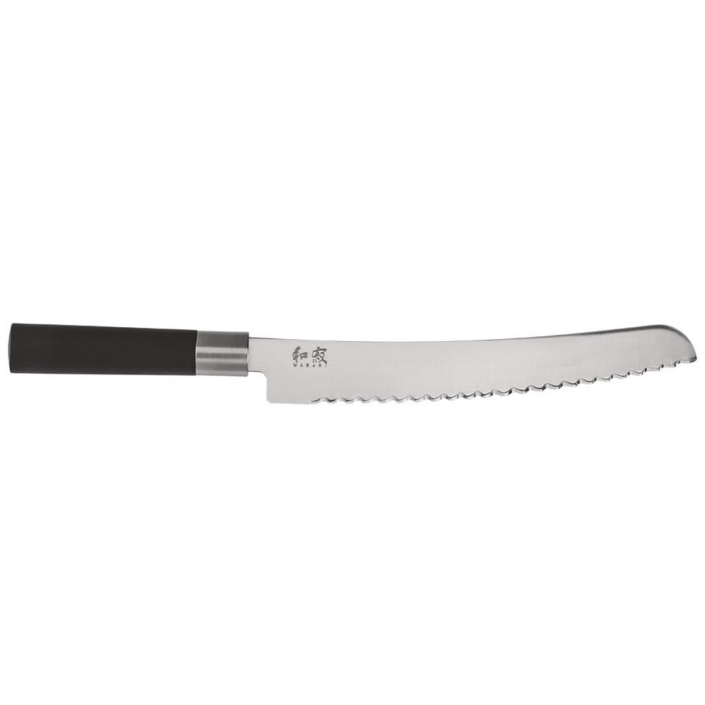 Couteau à pain KAI Wasabi Black 6723B, lame à dents inversées de 23 cm