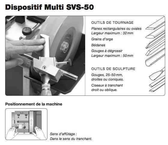 Tormek SVS50 Dispositif pour gouges de tournage ( Multi )