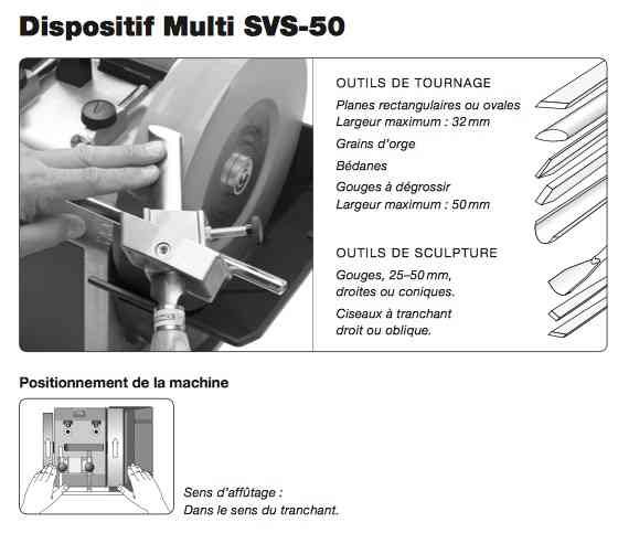 Tormek SVS-50 Multi Jig, dispositif pour outils de tournage.