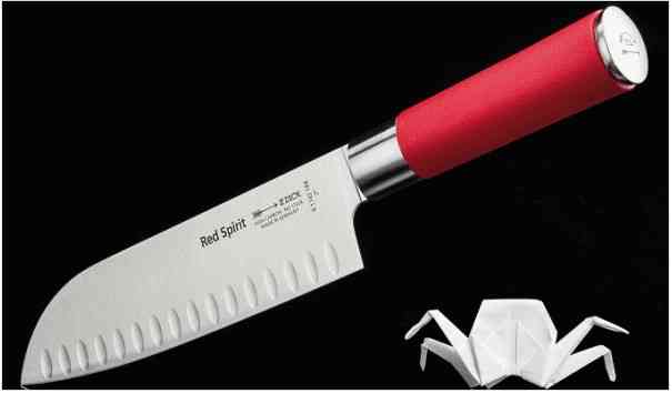 Couteau santoku F. DICK Red Spirit avec poignée rouge