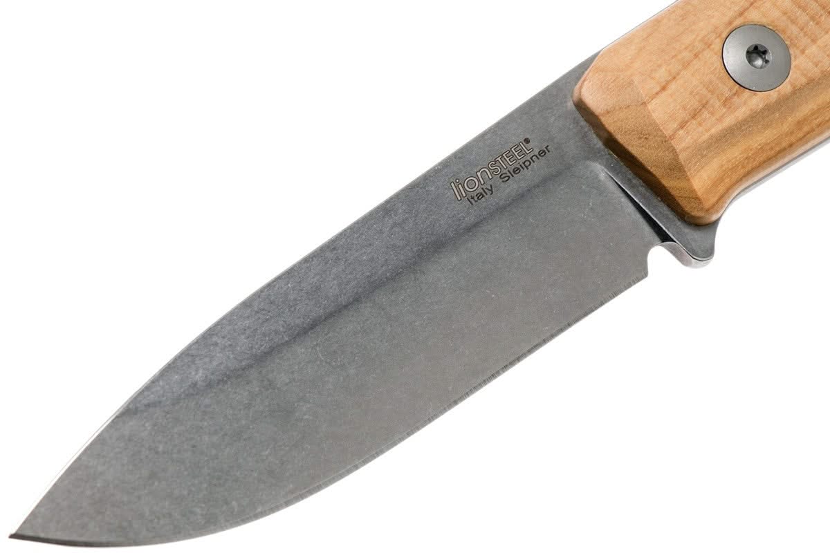 LionSteel B40 UL – couteau fixe Sleipner à manche en olivier