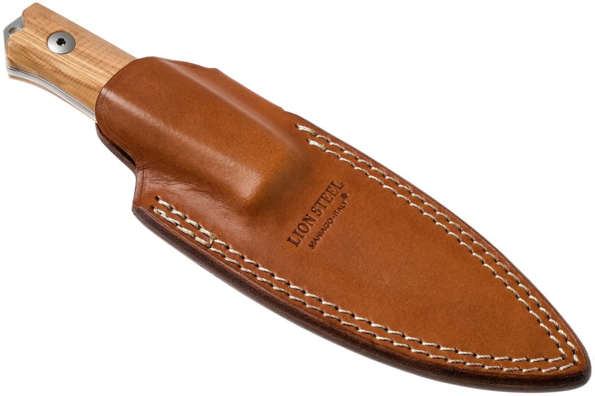 LionSteel B40 UL – couteau fixe Sleipner à manche en olivier