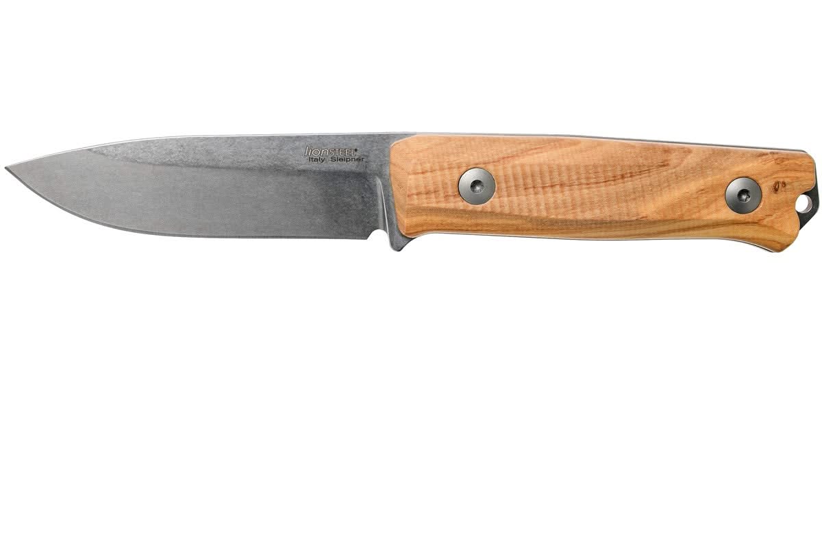 LionSteel B40 UL – couteau fixe Sleipner à manche en olivier