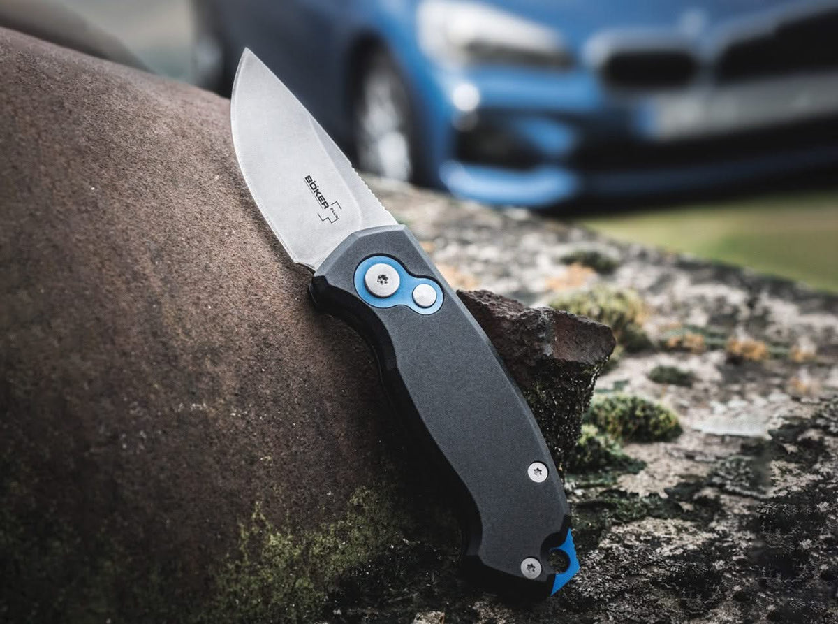 Böker Plus Kompakt Stonewash 01BO625 – automatique 4,9 cm
