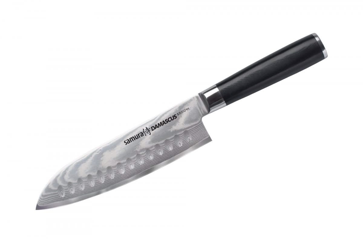 Samura SD‑0094 Damascus, santoku alvéolé à lame de 17,5 cm