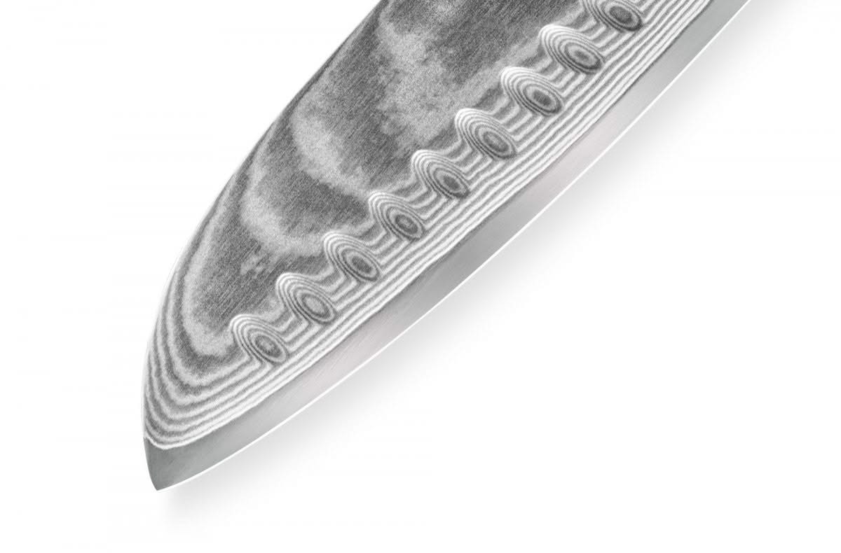 Samura SD‑0094 Damascus, santoku alvéolé à lame de 17,5 cm