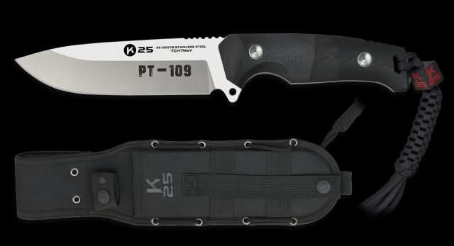 K25 PT‑109 32279, couteau fixe avec étui MOLLE