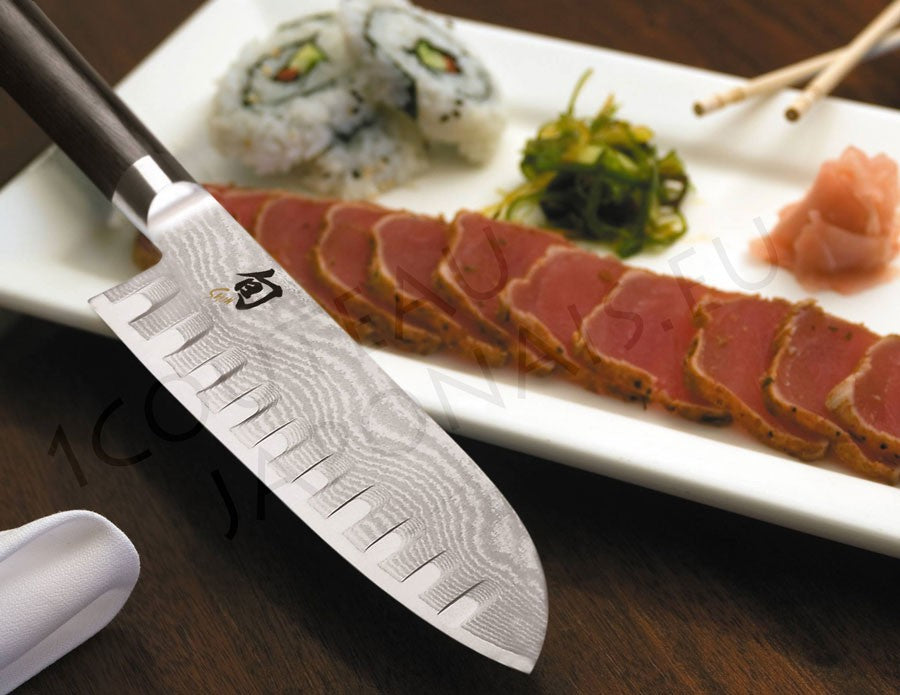 Couteau Japonais Santoku alvéolé Kai DM-0718 ( DM0718 ) Shun Classic lame de 18 cm - 